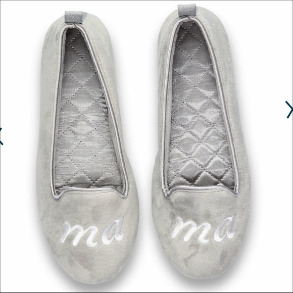 New LC Lauren Conrad "Mama" Velour Maternity Mom Slippers Shoes Size S 5/6 Small